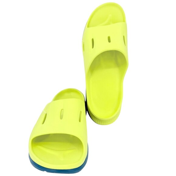 Hoka Men's One One Ora Recovery Slide Sandals Size 12 Yellow Blue Lagoon NWOB - Picture 13 of 14